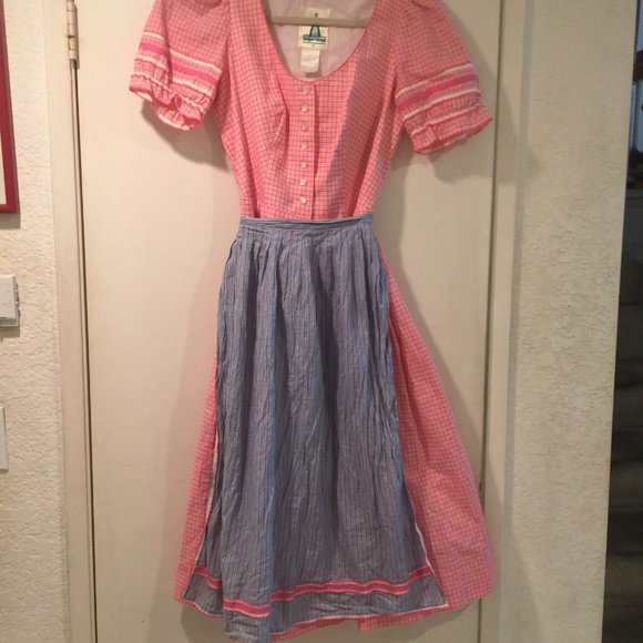 Straber Dirndl Dresses & Skirts - Original Straber Pink Check Dirndl w Apron Medium